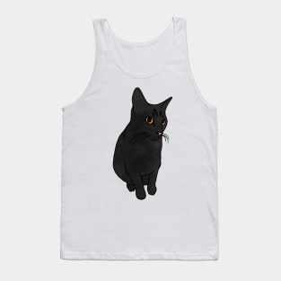 Sitting Black Cat Tank Top